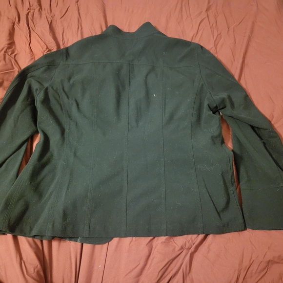 Chico's Mandarin Collar Button Down Front Pockets Black Jacket Size 2 Large - Picture 5 of 7